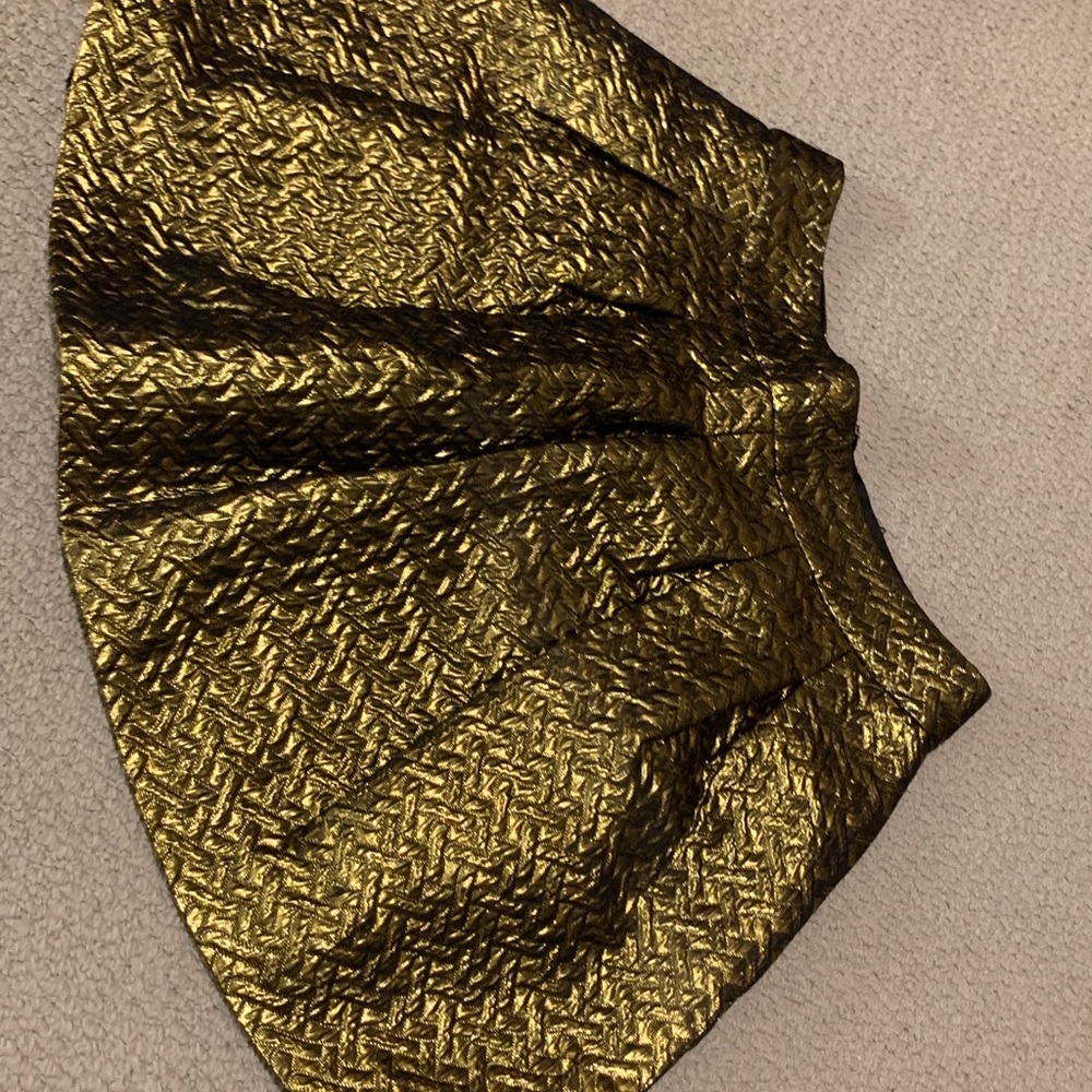 Gold brocade mini skirt